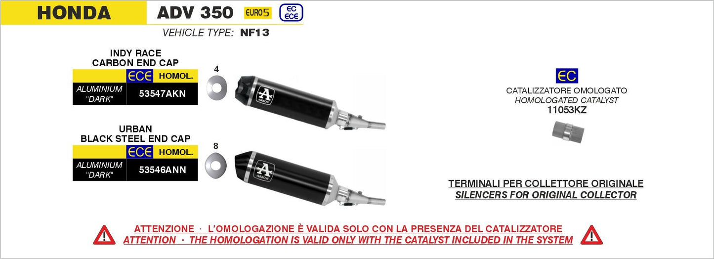 Honda ADV 350 2022-2024 Arrow udstødning. Slip-on udstødninger, komplette udstødninger, manifold/forrør. Find det hos Pitboxen.dk