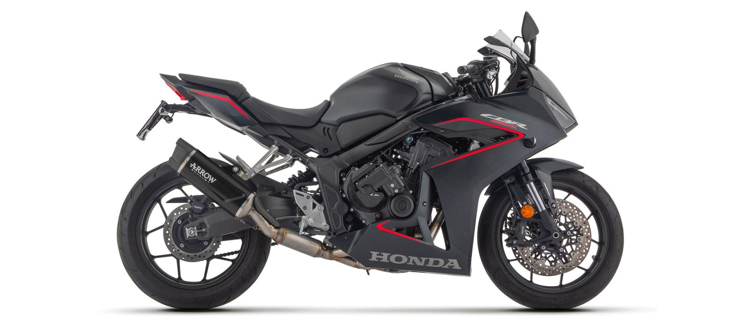 71999AKN Arrow godkendt full system med Indy Race EVO alu. "Dark" udstødning til Honda CB 650 R 2024 - 2025 - Pitboxen.dk