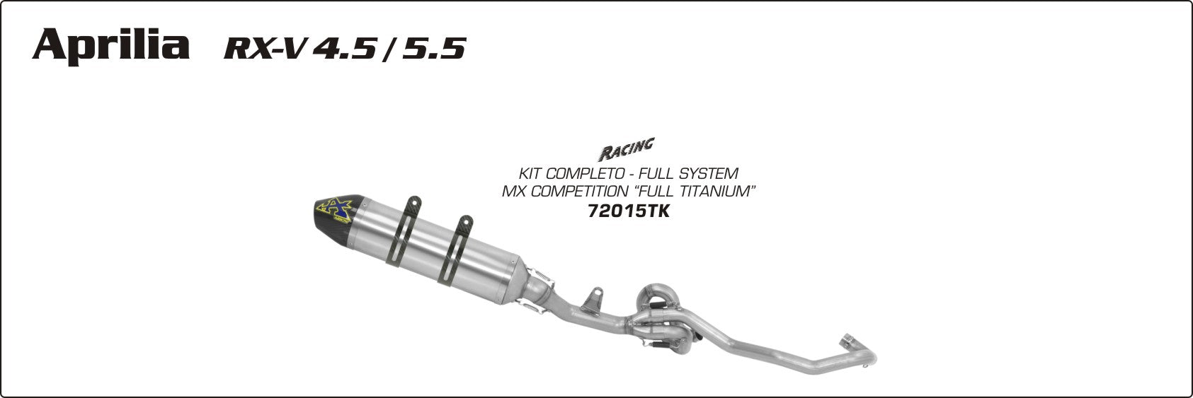 Aprilia RX-V 5.5 2006-2007 Arrow udstødning. Slip-on udstødninger, komplette udstødninger, manifold/forrør. Find det hos Pitboxen.dk