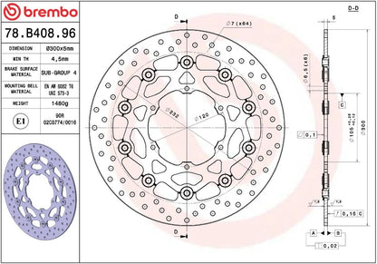 Bmw F 650 GS 00 - 08 m.fl. bremseskive for, ORO flydende - Brembo - Pitboxen.dk