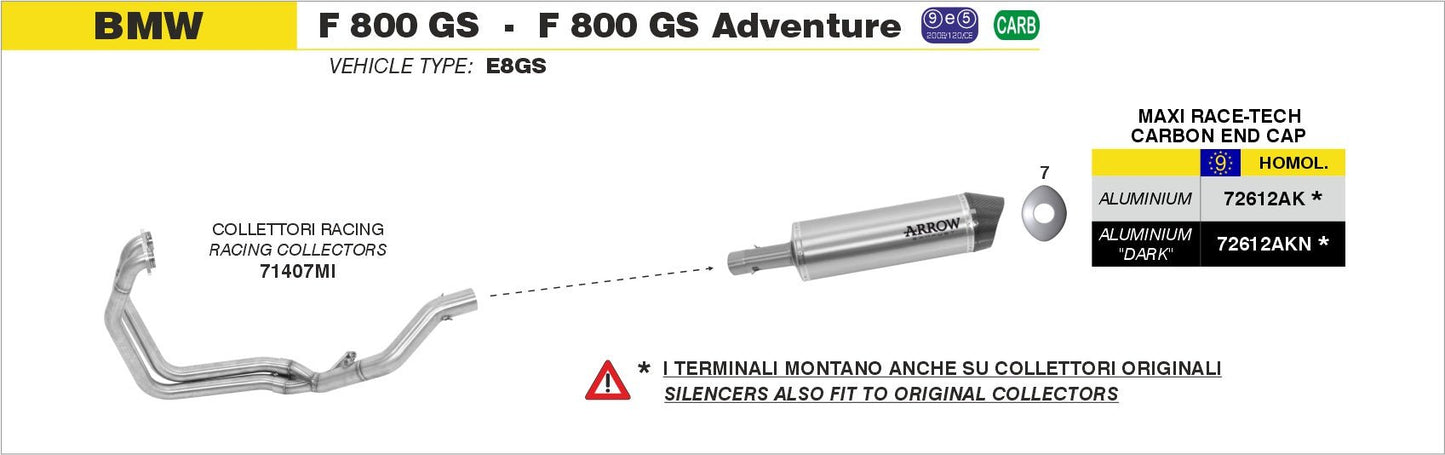 BMW F 800 GS / Adventure 2008-2016 Arrow udstødning. Slip-on udstødninger, komplette udstødninger, manifold/forrør. Find det hos Pitboxen.dk