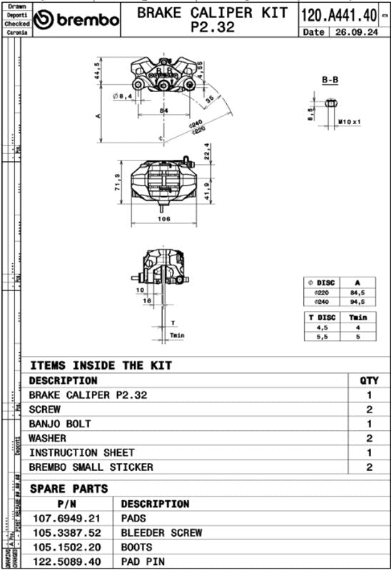 Bremsekaliber bag – Brembo GP2 - SS - Pitboxen.dk