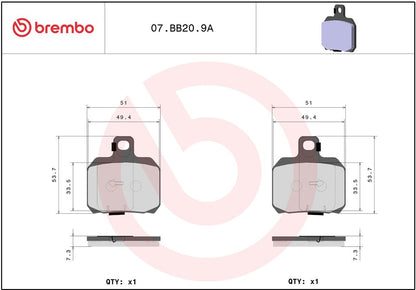 Derbi GPR 50 NUDE 04 - 11 m.fl. bremseklodser, sinter (OEM) - Brembo - Pitboxen.dk