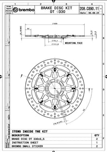 Ducati PANIGALE V4 1100 18 - 25 m.fl. bremseskiver (sæt) - Brembo 208C89011 - Pitboxen.dk
