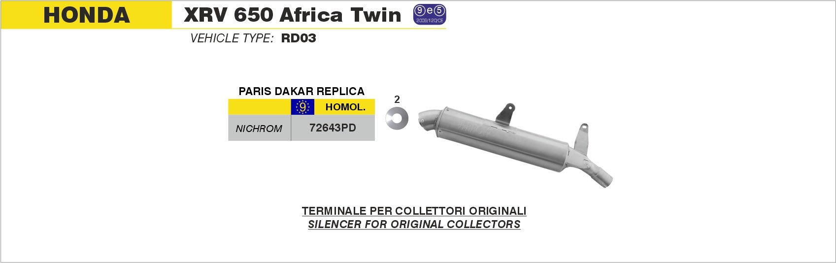 Honda XRV 650 Africa Twin 1988-1989 Arrow udstødning. Slip-on udstødninger, komplette udstødninger, manifold/forrør. Find det hos Pitboxen.dk