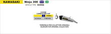 Kawasaki NINJA 300 2013-2016 Arrow udstødning. Slip-on udstødninger, komplette udstødninger, manifold/forrør. Find det hos Pitboxen.dk