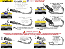 Kawasaki NINJA 650 2024-2025 Arrow udstødning. Slip-on udstødninger, komplette udstødninger, manifold/forrør. Find det hos Pitboxen.dk