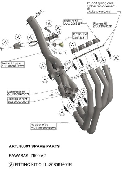 Kawasaki Z 900 A2 18 - 24 Manifold - LeoVince - Pitboxen.dk