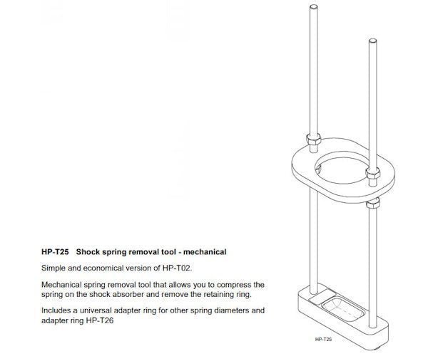 Hyperpro HP - T25 - Fjederpresse til af/på montering af fjeder på støddæmper - Pitboxen Performance