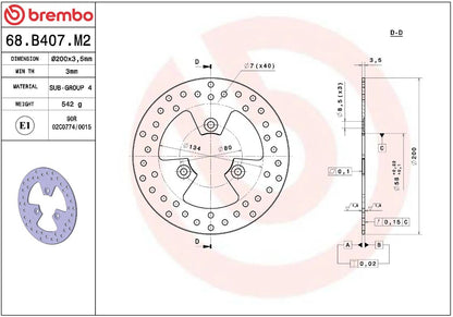 Peugeot Sport 15-21 m.fl. bremseskive for, ORO fast - Brembo