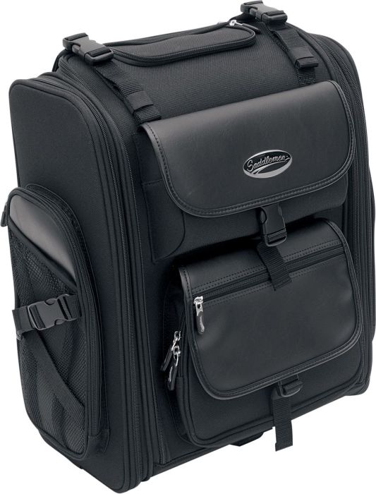 SISSY BAR BAG EXPANDABLE TEXTILE BLACK - Pitboxen.dk