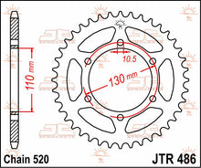 Sort stål bagkædehjul 38T 520 - JTR486.38 - JT Sprockets - Pitboxen.dk