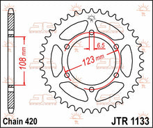 Sort stål bagkædehjul 53T 420 - JTR1133.53 - JT Sprockets - Pitboxen.dk