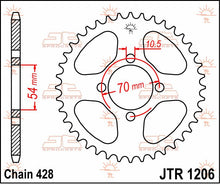 stål bagkædehjul 42T 420 - JTR1206.42 - JT Sprockets - Pitboxen.dk