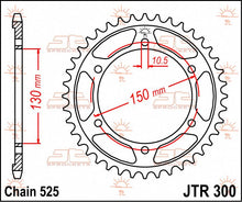 stål bagkædehjul 48T 525 - JTR300.48 - JT Sprockets - Pitboxen.dk