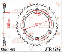 stål bagkædehjul 51T 420 - JTR1249.51 - JT Sprockets - Pitboxen.dk