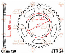 stål bagkædehjul 51T 420 - JTR24.51 - JT Sprockets - Pitboxen.dk