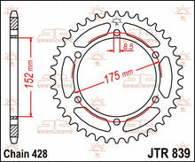 stål bagkædehjul 55T 428 - JTR839.55 - JT Sprockets - Pitboxen.dk