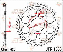 stål bagkædehjul 56T 428 - JTR1806.56 - JT Sprockets - Pitboxen.dk