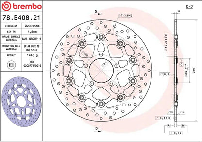 Suzuki SV 650 S 03 - 12 m.fl. bremseskive for, ORO flydende - Brembo - Pitboxen.dk