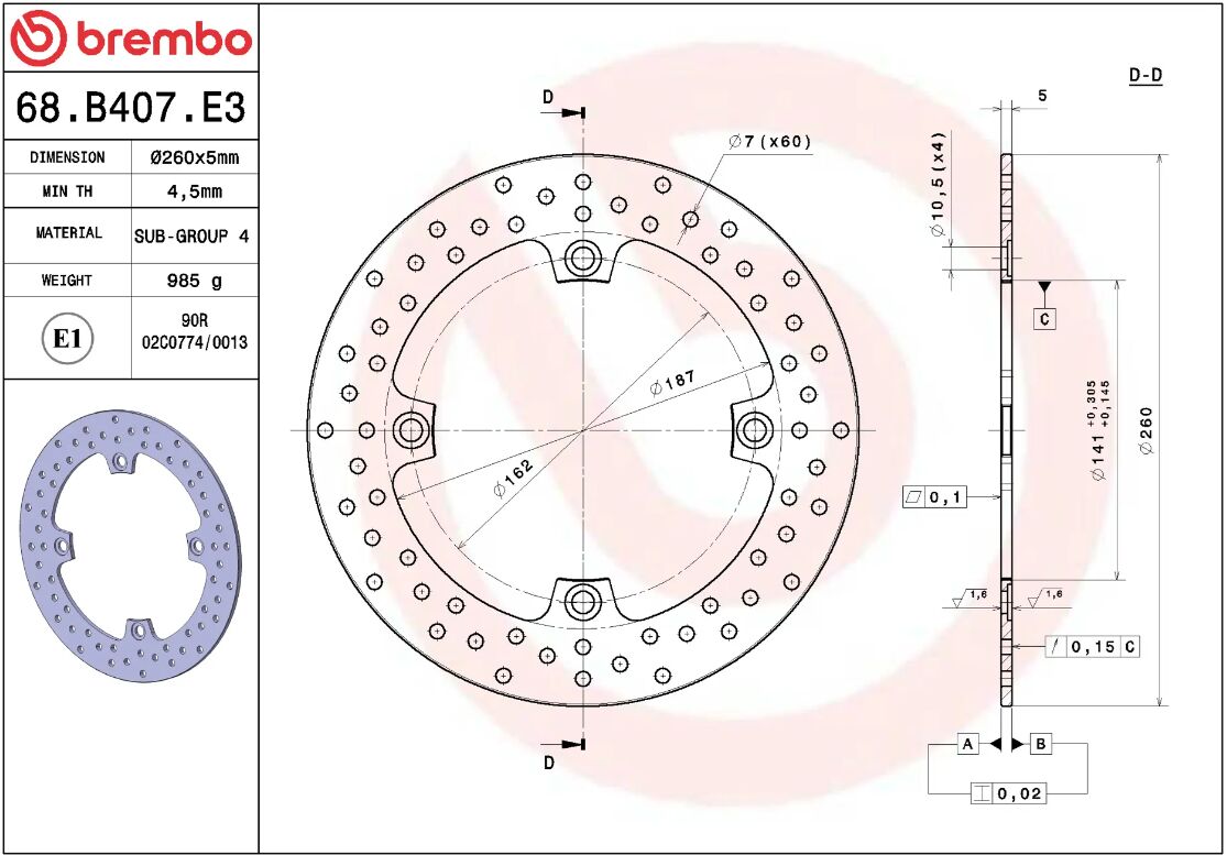 Suzuki V-Strom 02-22 m.fl. bremseskive bag, ORO fast - Brembo