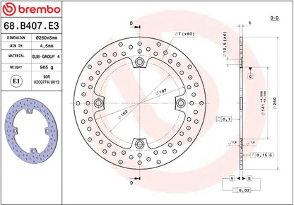 Suzuki V-Strom 02-22 m.fl. bremseskive bag, ORO fast - Brembo