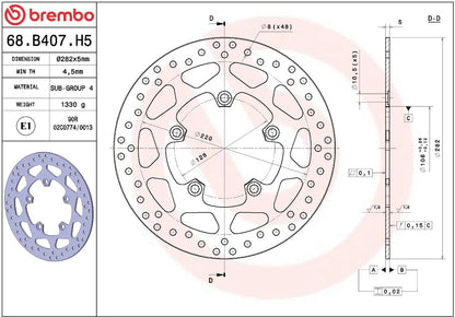 Triumph Low 16 - 20 m.fl. bremseskive bag, ORO fast - Brembo - Pitboxen.dk