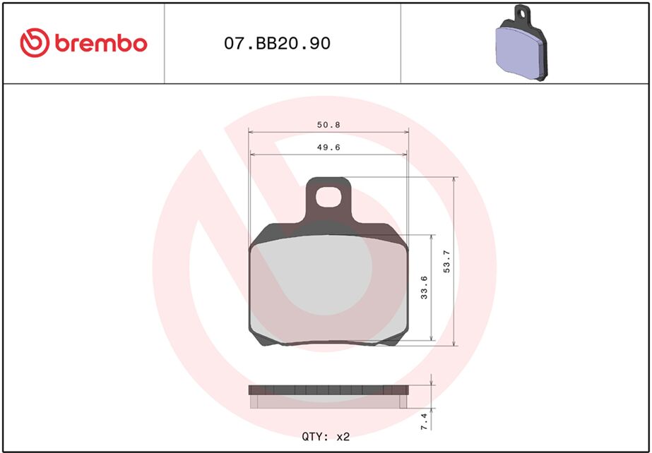 Triumph SPEED TRIPLE 1200 RS 21 - 23 m.fl. bremseklodser, sinter (OEM) - Brembo 07BB2090 - Pitboxen.dk