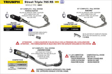 Triumph STREET TRIPLE 765 RS 2023-2024 Arrow udstødning. Slip-on udstødninger, komplette udstødninger, manifold/forrør. Find det hos Pitboxen.dk