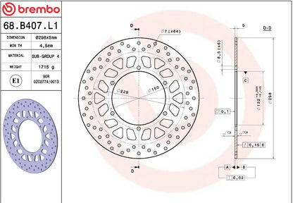 Yamaha Diversion 98 - 03 m.fl. bremseskive for, ORO fast - Brembo - Pitboxen.dk