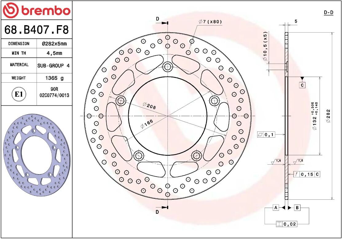 Yamaha T - Max 12 - 22 m.fl. bremseskive bag, ORO fast - Brembo - Pitboxen.dk