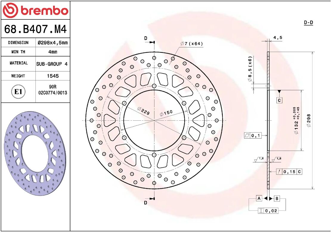 Yamaha WR 125 X 11 - 16 m.fl. bremseskive for, ORO fast - Brembo - Pitboxen.dk