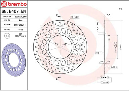 Yamaha WR 125 X 11 - 16 m.fl. bremseskive for, ORO fast - Brembo - Pitboxen.dk