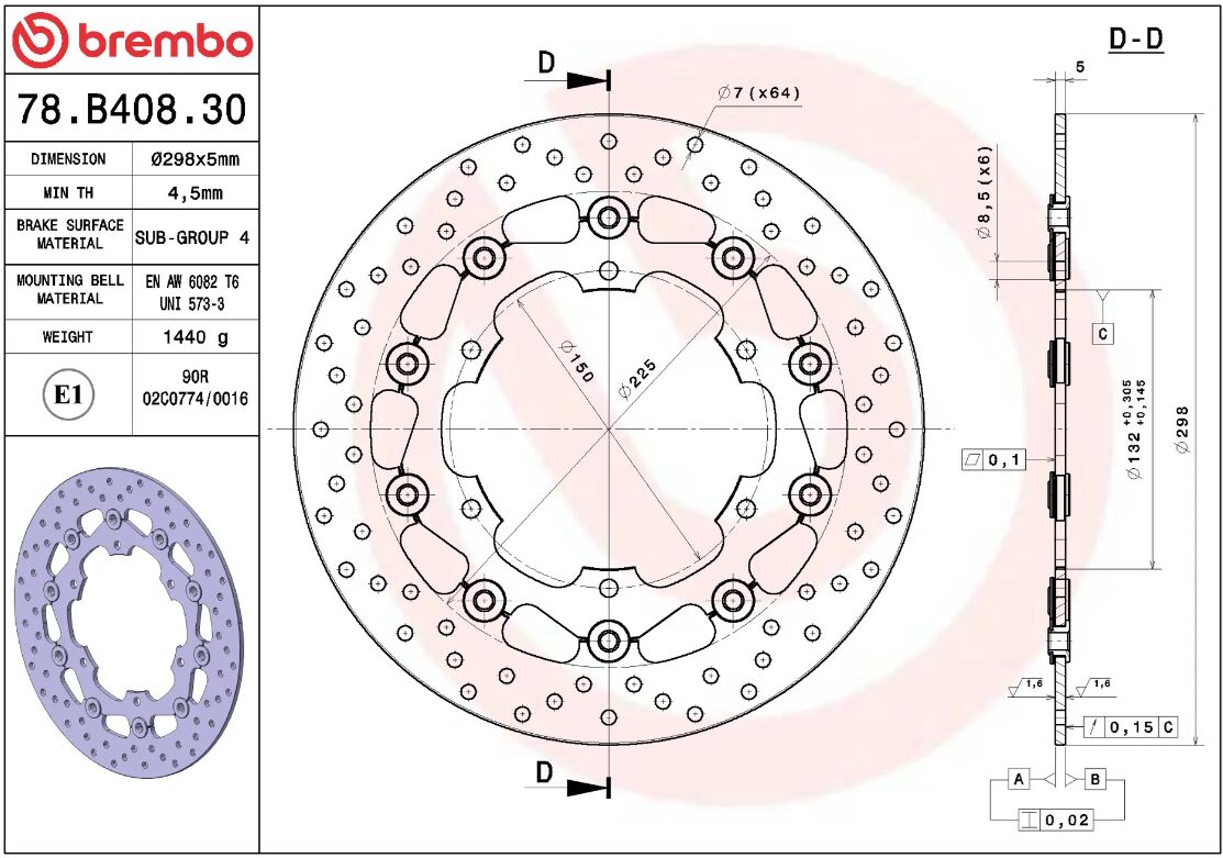 Yamaha XJR 1300 99 - 16 m.fl. bremseskive for, ORO flydende - Brembo - Pitboxen.dk